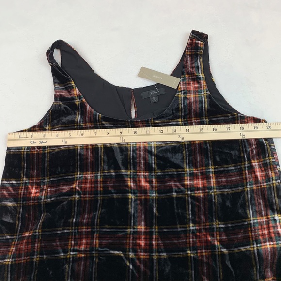 J Crew Stewart Tartan Holiday Plaid Velvet Tank - Picture 10 of 12